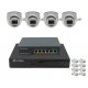 Готовый комплект IP видеонаблюдения U-VID на 4 купольные камеры HI-99CIP3B-F1.0W видеорегистратор NVR N9916A-AI и коммутатор POE Switch 4CH